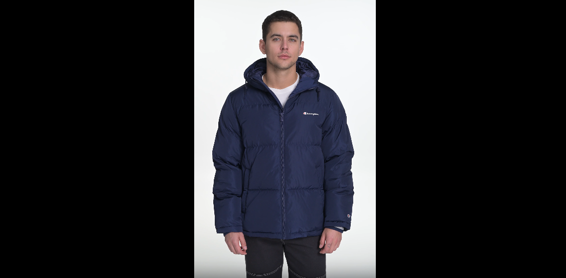 Champion Men's Quilted Full-Zip Hooded Puffer Jacket, Black, Small